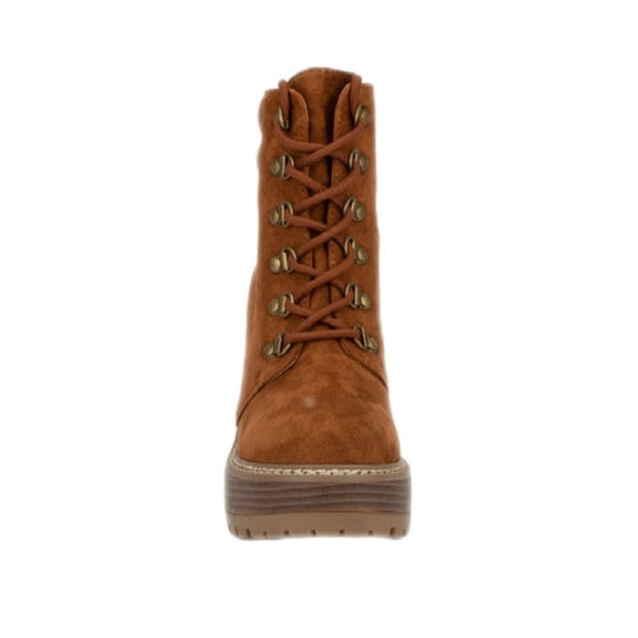 New! Olivia Miller Alice Platform Womens 10 Brown Lace-Up Boots - Picture 5 of 5